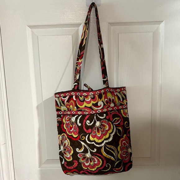 Vera Bradley Brown Floral Patterned Tote Bag - Picture 1 of 7
